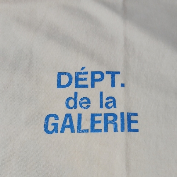 Gallery Dept French Tee Cream Blue - Picture 2 of 7